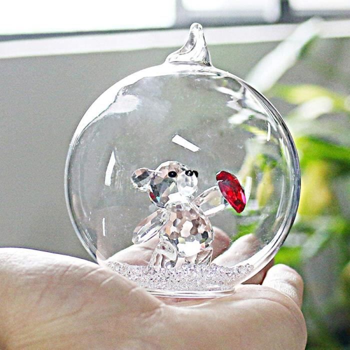 Ornements 3.3Inch Cristal Bébé Amour Ours Figurine dans Un Dôme en Verre  Collection Animal Paperweight Maison Suspendu Décor [96] - Cdiscount Maison