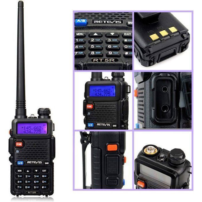 Retevis Rt-5r Monitor De Digitalização Fm Walkie Talkie 128ch Vhf / Uhf136-174