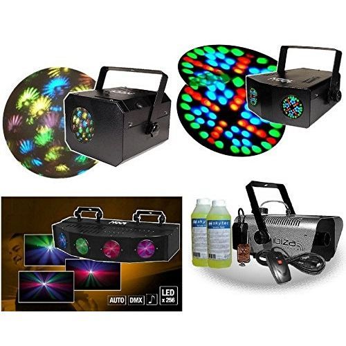 Pack Jeux de Lumière Noire - Machine à Fumée - Laser - Pack lumière PARTY  LIGHT & SOUND pas cher - Sound Discount