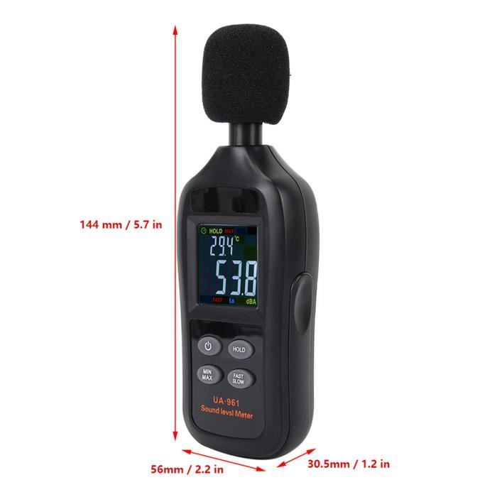 UNI-T UT353 Decibelmeter / Geluidsmeter (A) - ±1.5 dB Nauwkeurig - Min, Max Hold functie - Fast/Slow