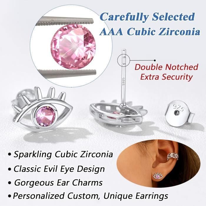 Boucles D'oreilles Pendentifs Femme - Argent Sterling, Nacre émaillée, Corail Rose | Neuf Avec étiquettes
