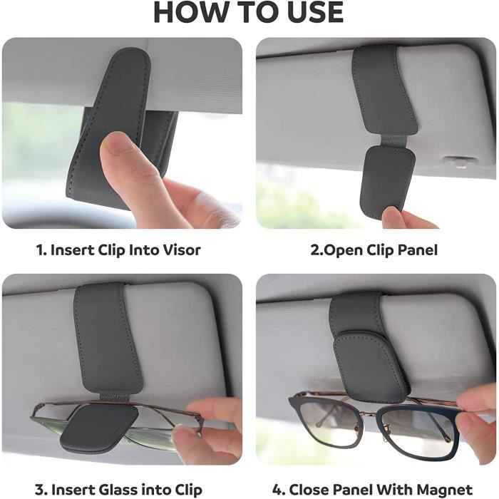 A-Glasses Clip Marron - Pince à Lunettes Pour Pare Soleil De Voiture