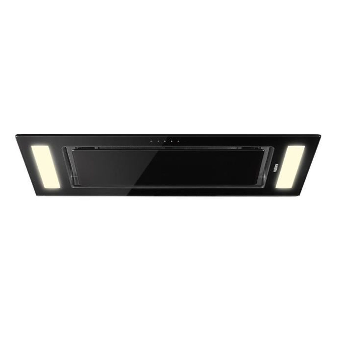 Klarstein Remy Hotte De Plafond Type Ilot 90cm Debit D Air 620m H Eclairage Led Design Verre Satine Noir 230w Classe A Achat Vente Hotte Cdiscount