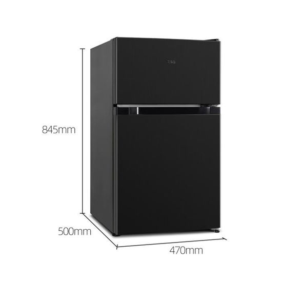 CHIQ FTM86L4 Mini Réfrigérateur, double porte 86 L (61 + 25 L), Congélation  4 étoiles, Faible givre, Inox foncé, Portes réversibles, Classe