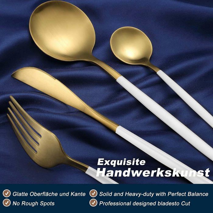 Couverts De Table 6 Personnes, Ménagère 24 Pièces En Acier Inoxydable