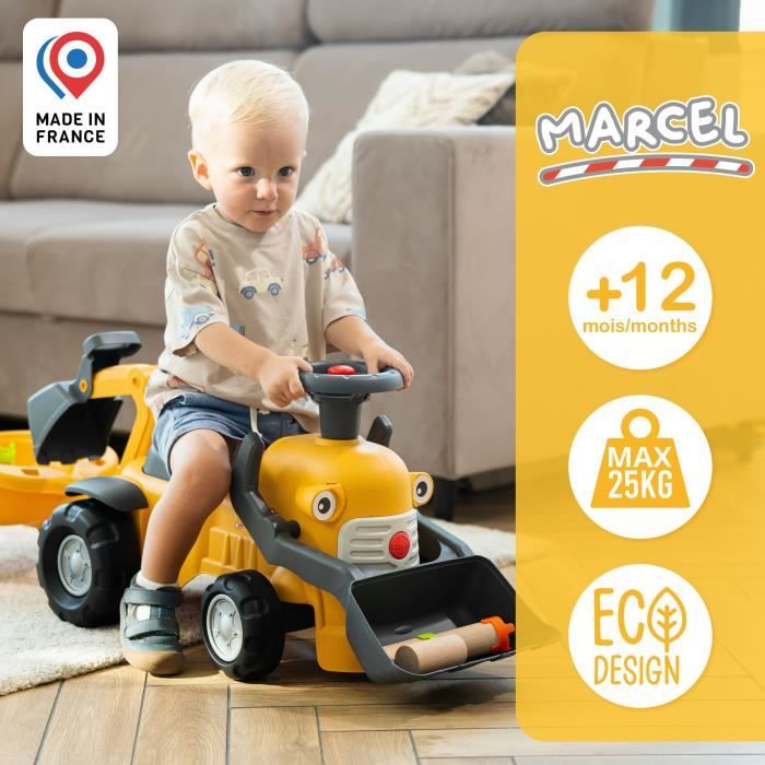 FALK Falk Porteur chantier Marcel - Pelle Excavatrice Remorque Jaune pas cher
