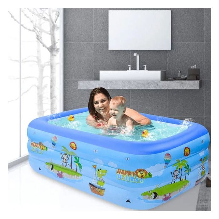 Piscine Gonflable 120 x 87 x 35 cm Piscine Rectangulaire Enfant Mini