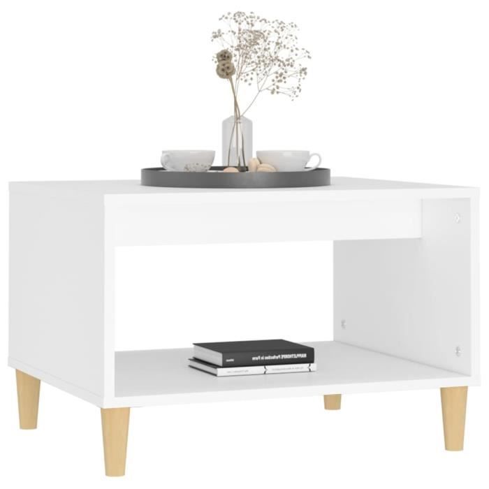 SIB Table basse Blanc 60x40x50 cm Bois d'ingénierie - AKO - Cdiscount ...