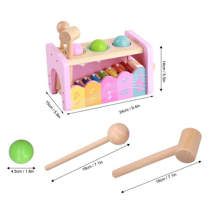 Table musicale jouet en bois, jeu de simulation et maillets
