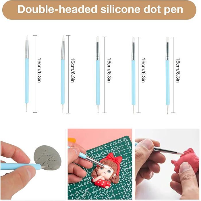 Lot De 5 Outils De Modelage Silicone Taille 0 – Parfait Pour Pastel, Huile, Acrylique & Aquarelle