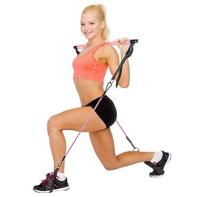 Kit Pilates Complet Avec Barre, 6 Bandes De Résistance 30-240Lbs, Ancre De Porte Et Ballon – Idéal Pour Musculation, Yoga Et Récupération à Domicile