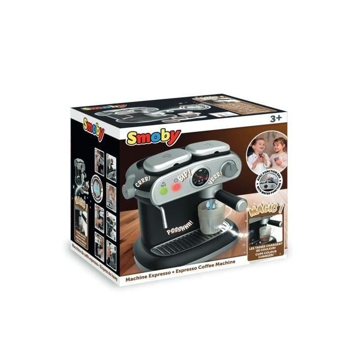 Smoby - Cafetera Espresso - Juguete de Imitación Realista - Sonidos y Efectos de Luz - 6 Accesorios - Desarrolla la Creatividad - Recrea Gestos Cotidianos