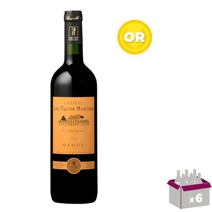 Château Les Trois Manoirs 2012 Médoc - Vin rouge de Bordeaux x6