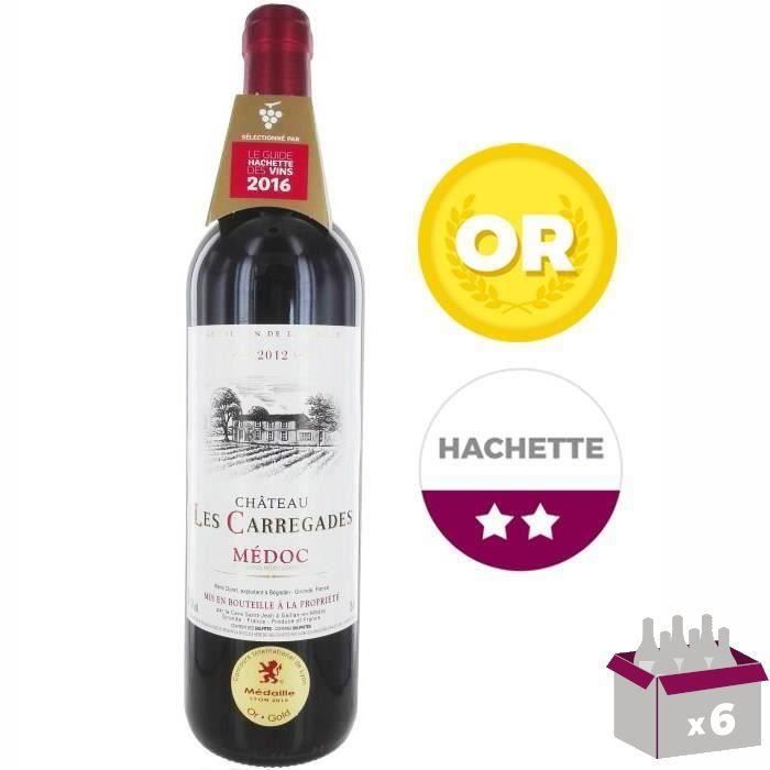 Château Les Carregades 2012 Médoc - Vin rouge de Bordeaux x6