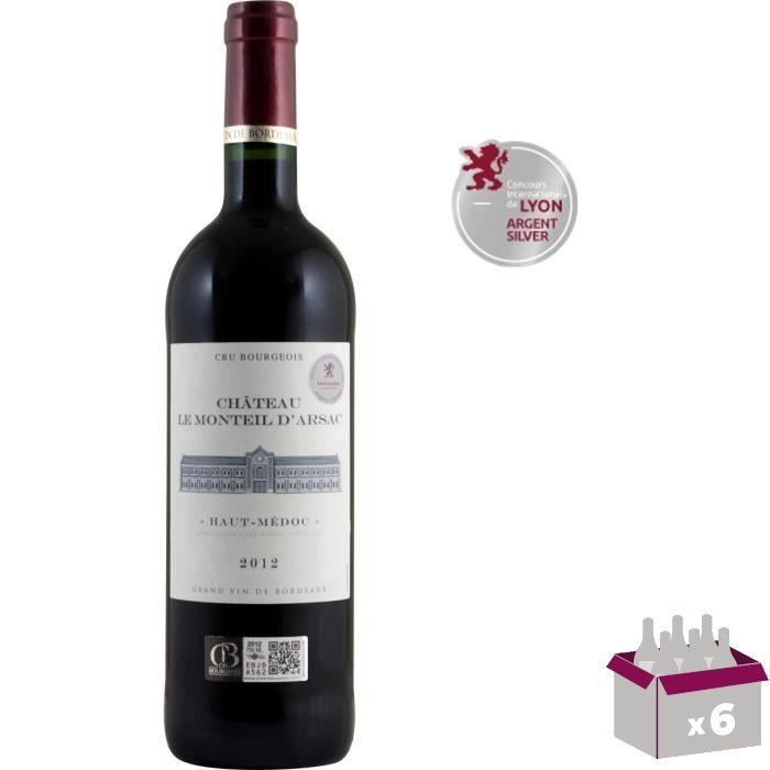 Château Le Monteil d'Arsac 2012 Haut-Médoc - Vin rouge de Bordeaux x6