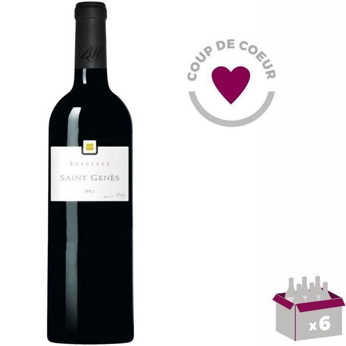 4 ACHETEES + 2 OFFERTES BERNARD MAGREZ Saint-Genès 2012 Bordeaux - Vin rouge de Bordeaux
