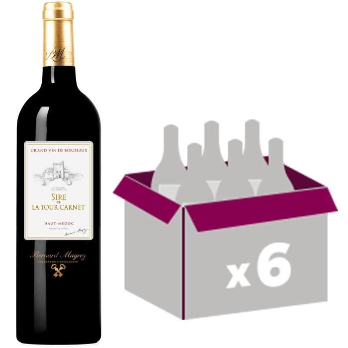 BERNARD MAGREZ Sire de la Tour Carnet Haut Médoc 2012 - Vin rouge - 75 cl x6