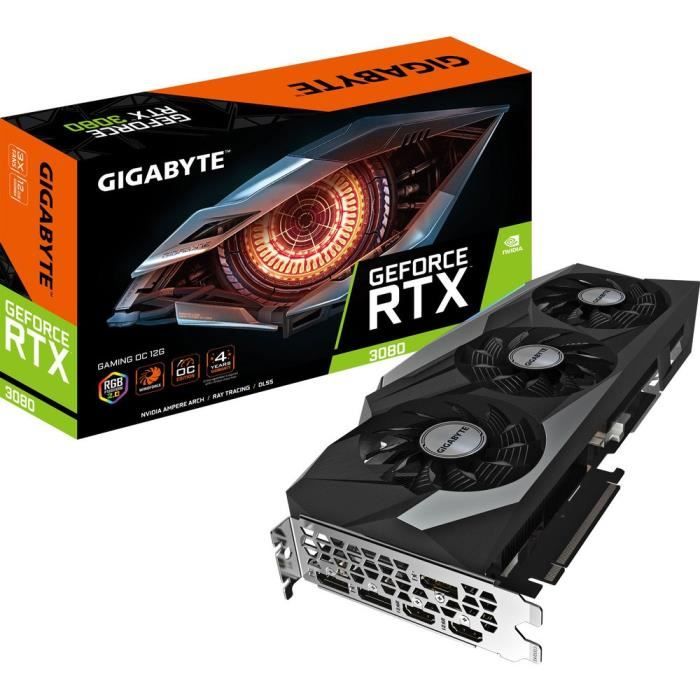 Carte graphique - GIGABYTE - RTX 3080 GAMING OC 12 GD (GV-N3080GAMING OC-12GD)