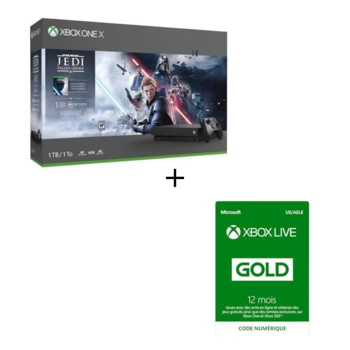 Xbox One X 1 To Star Wars Jedi : Fallen Order + Abonnement Xbox Live 12 mois à télécharger