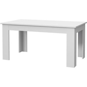 manhattan table basse carree style contemporain blanc brillant l 89 x l 89 cm tables meubles