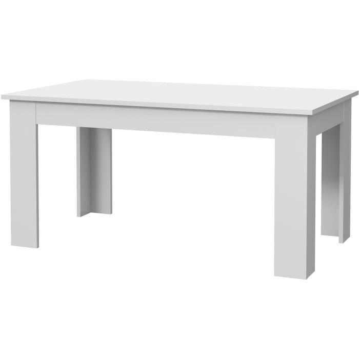 Table De Salle A Manger Blanc Laque Achat Vente Pas Cher