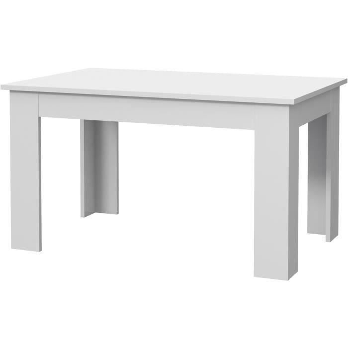 Table à manger PILVI - 4 personnes - Blanc - L 140 x P 90 x H 75 cm