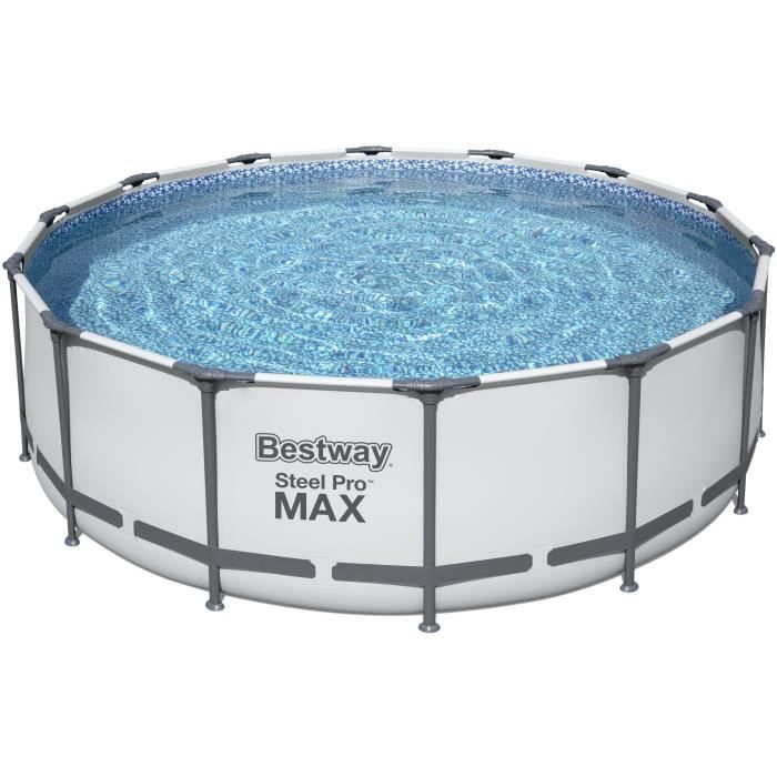 bestway piscine hors sol ronde steelpro max 427 x 122 cm filtre a cartouche bache echelle cdiscount jardin