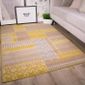 Tapis De Salon Traditionnel Milan Motif Patchwork Ocre Gris Beige Et Jaune Moutarde 80cm X 150cm 27 X 411
