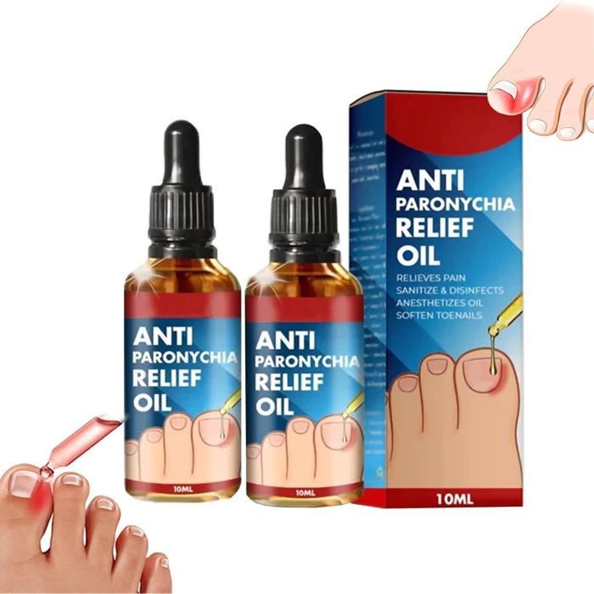 Pnedeodm Zehennagelpflege Öl Gegen Eingewachsene Nägel – 5x10 Ml, Natürliche Formel