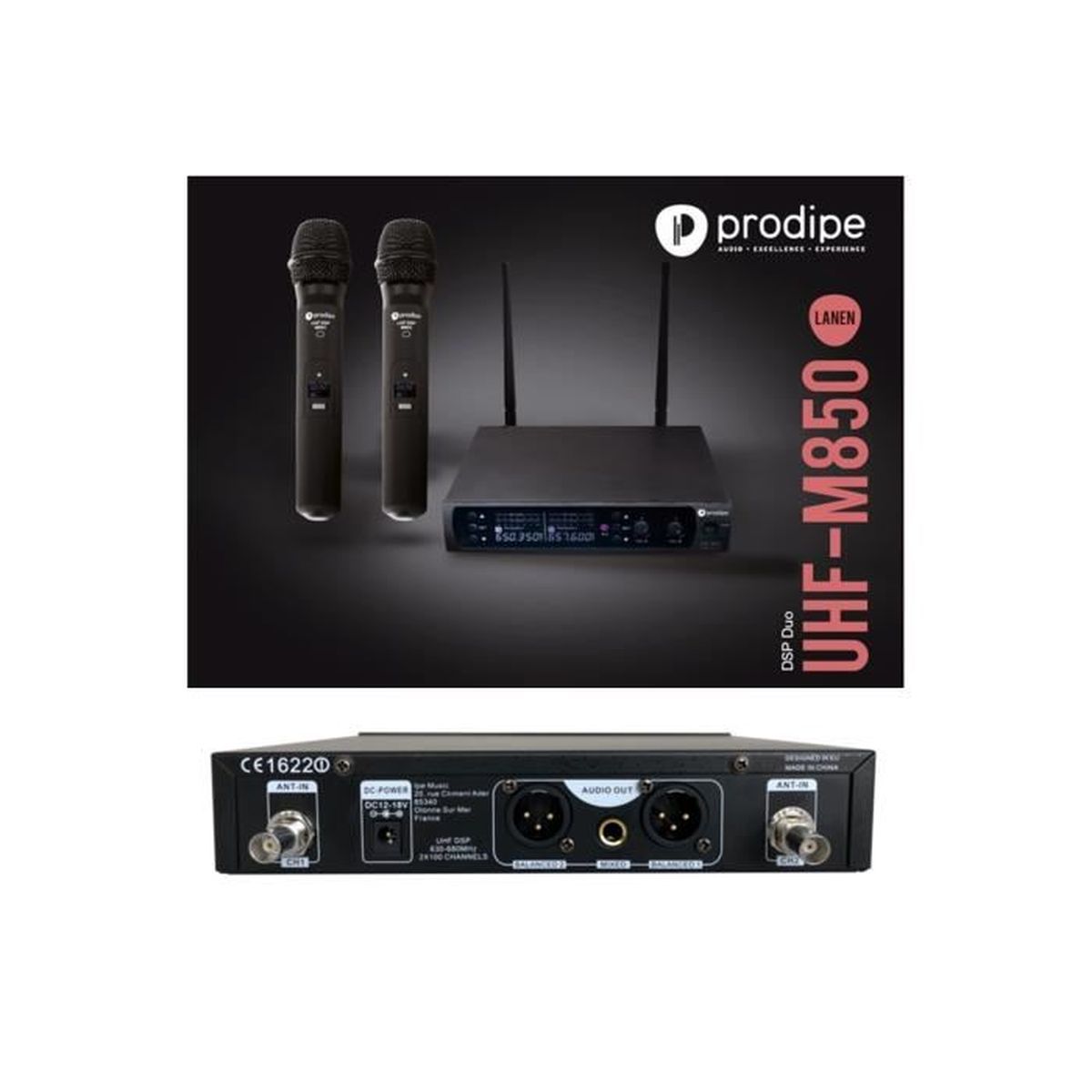 Acheter Microphone sans fil, ensemble de micros dynamiques portables sans fil UHF avec récepteur rechargeable, pour soirée karaoké, amplificateur vocal