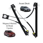 PARTSLINE Mécanisme de Lève vitre pour Renault Megane II (5 Portes, Berline, break, Grantour) de 2002 à 2009 - AVANT DROIT (côté passager)
