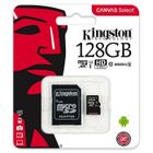KINGSTON TECHNOLOGY Kingston Canvas Select SDCS - Carte mémoire microSDXC UHS-I U1 128 Go micro SD avec adaptateur SD