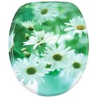 SANILO Abattant WC frein de chute soft close Marguerites - Finition de haute qualité - Fixation facile