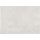 Tapis Salon à poil court - TESSO LIVING - Boho géométrique - Blanc - 80x150 cm