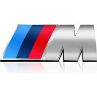 PERSONNALISATION VEHICULE - DECORATION VEHICULE Badge Logo Coffre BMW M Argent Brillant 73mm Embleme Malle Série 1 2 3 4 5
