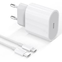 Chargeur Rapide pour Apple iPhone 11 12 13 Pro Max 14 Plus 8 7 6 X XR XS SE Téléphone, iPad, USB C Fast Charger Secteur Prise [480]