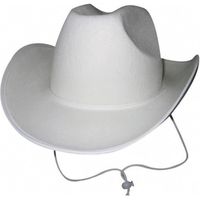 Chapeau cowboy blanc - Accessoire de déguisement - Adulte - Mixte - Intérieur - 18 ans