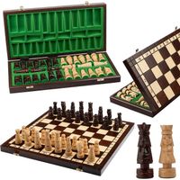 Jeu d'échecs en bois sculpté à la main de luxe 50 x 50 cm - Pièces pondérées !!!
