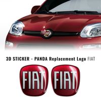 Autocollant Fiat 3D Remplacement Logo Panda, Avant et Arrière