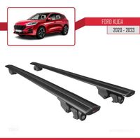 Compatible avec Ford Kuga 2020-2023 HOOK Barres de Toit Railing Porte-Bagages de voiture Avec verrouillable Alu NOIR