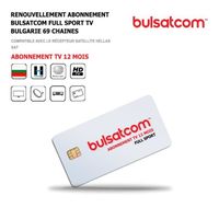Renouvellement Abonnement Bulsatcom 12 Mois 69 Chaines Satellite Hellas 39°Est Full Sport TV Bulgarie 