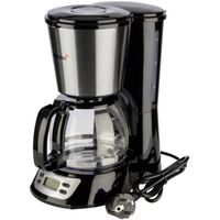 Korona 12113 Cafetière en acier inoxydable avec fonction minuterie | Filtre Machine à café pour 6 tasses avec verseuse en verre