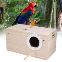 Mothinessto boîte d'élevage d'oiseaux Accessoires de cage de boîte d'élevage en bois de qualité pour nid animalerie oiseau