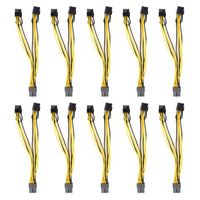 Sonew répartiteur PCIE Paquet de 10 câbles PCIE 8 broches PCI‑E vers 2xPCI‑E 8 broches (6 broches + 2 broches) Connecteur de