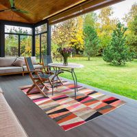 Tapis exterieur 200x280 cm Rectangulaire EXT CONTO Multicolore Terrasse, jardin adapté au chauffage par le sol