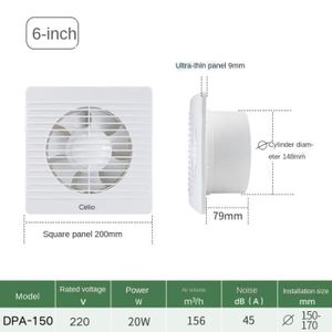 VENTILATEUR 6 pouces UE-Ventilateur de ventilation extracteur 