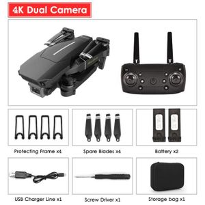 DRONE Noir 4K Double 2B-Mini Drone E100 avec caméra HD 4