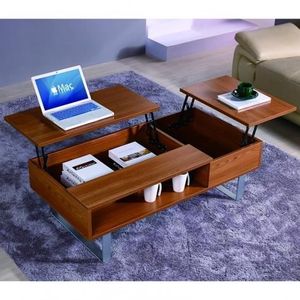 Socle piètement avec 2 plateaux en bois Tablette supérieure extensible !