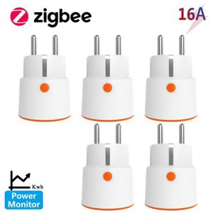 PRISE Plug ue - 5pcs zigbee - Prise WiFi Tuya Smart Zigbee 16a, prise ue, moniteur de puissance, minuterie, compati