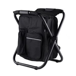 Noir Chaise de sac de chasse pliante 2 en 1 Sac dos portable